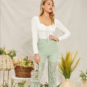 white bustier fitted top